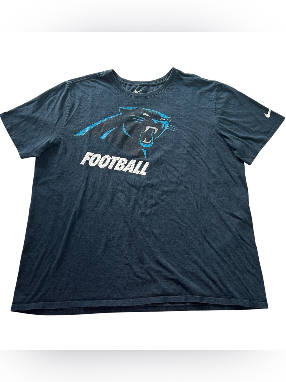 Nike Carolina Panthers NFL Men’s Big Logo T-Shirt Black Graphic Size 2XL
